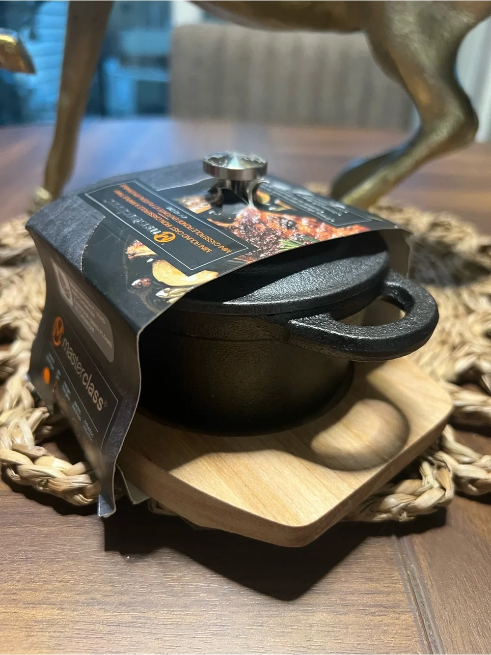 Black Cast Iron Mini Casserole with Lid